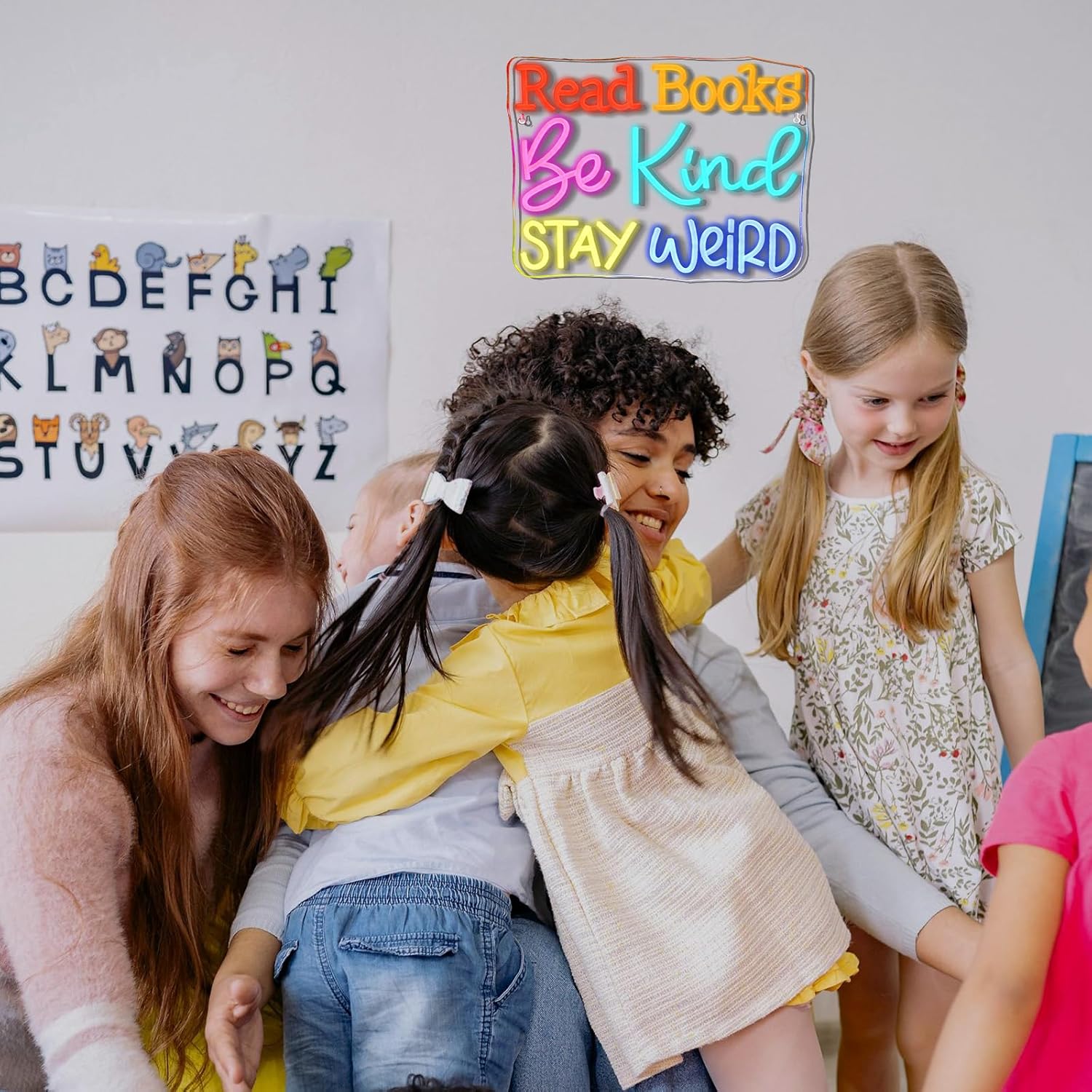 Read Books Be Kind Stay Weird Neon Sign Classroom Neon Lights - Image 3