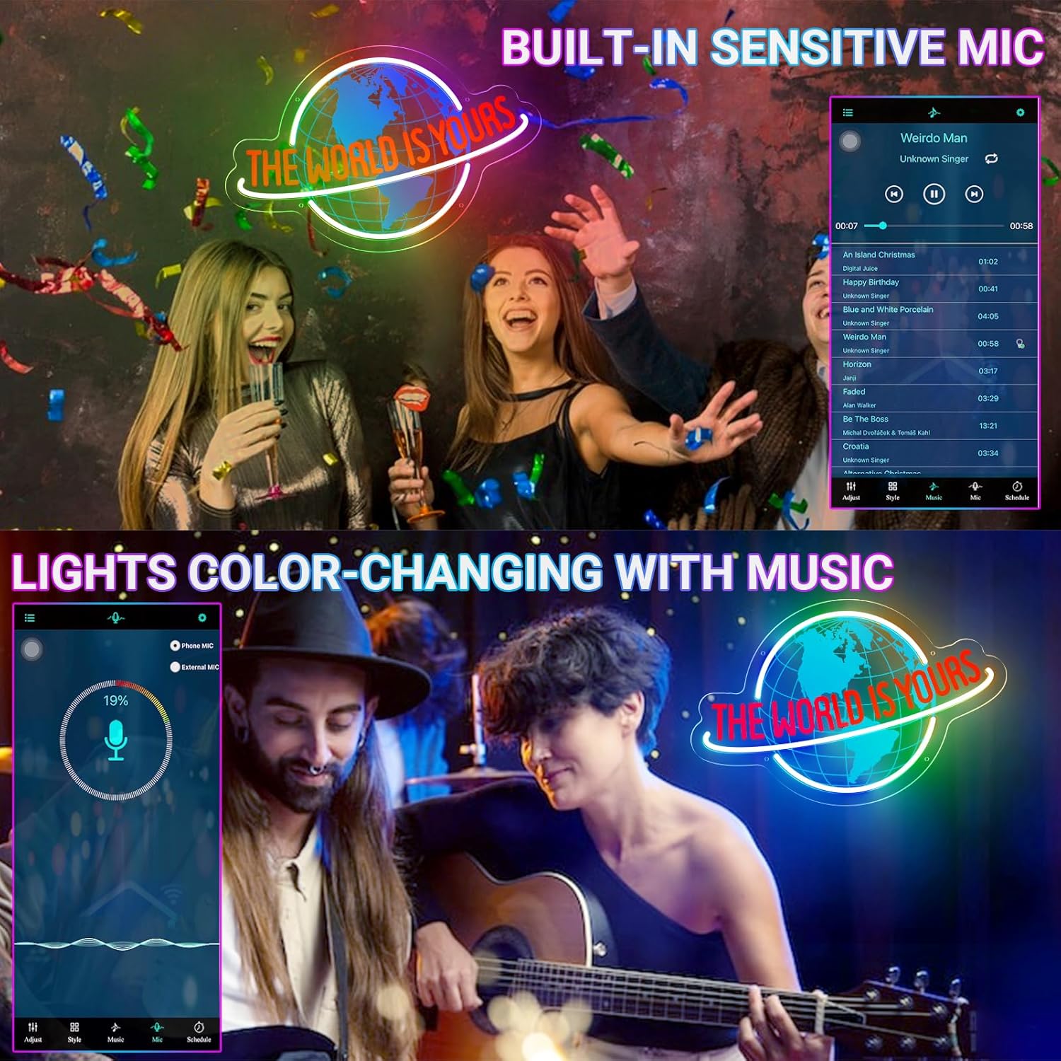 The World is Yours Neon Sign, Planet LED Neon Light Lamp - Image 3