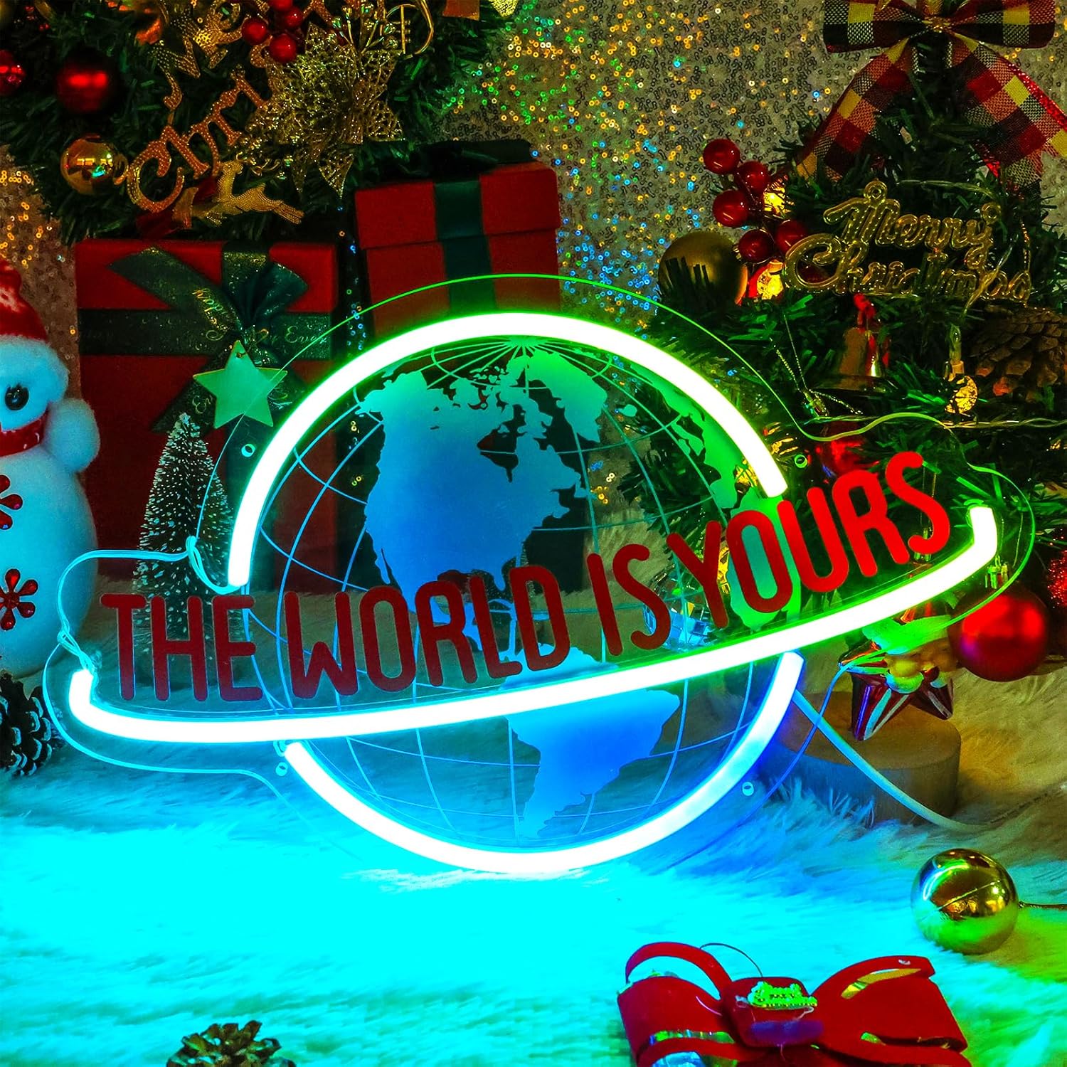 The World is Yours Neon Sign, Planet LED Neon Light Lamp - Image 2