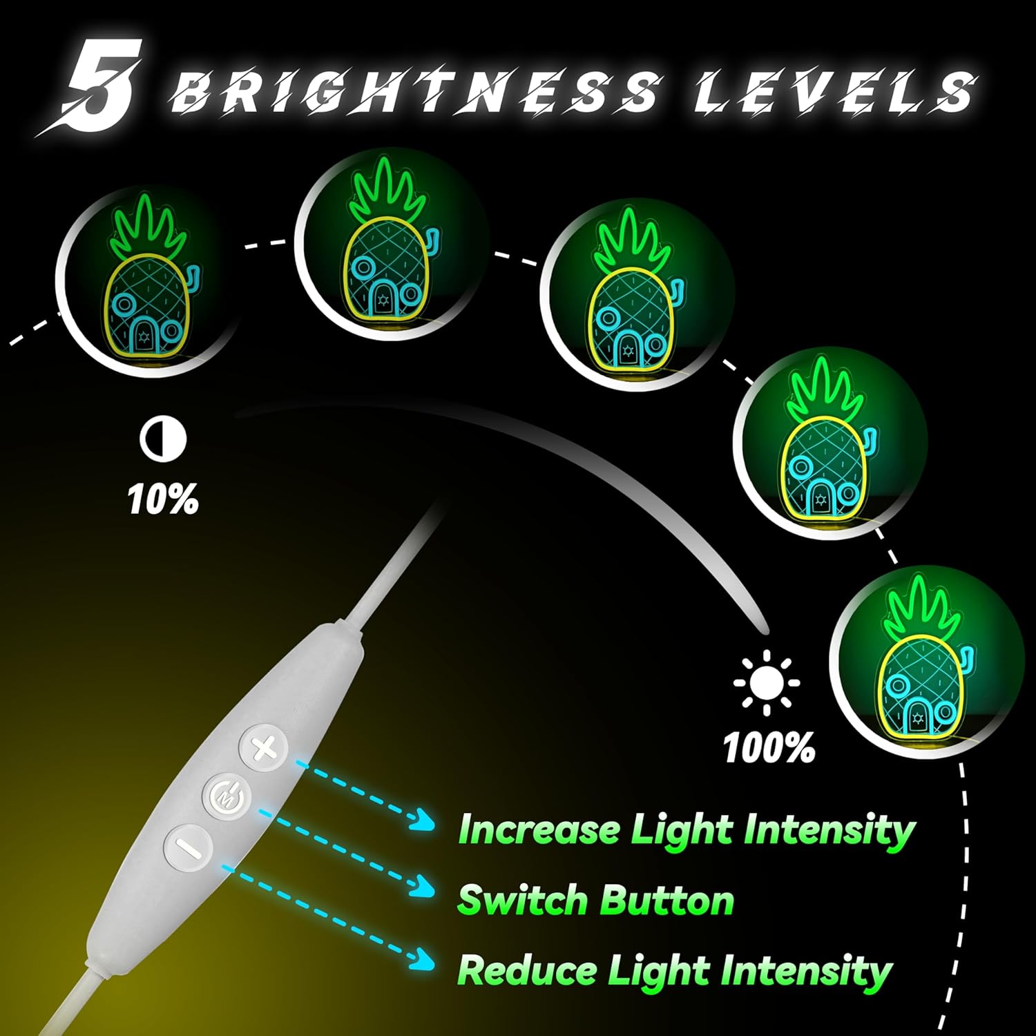 Pineapple House Neon Sign Dimmable LED - Image 2