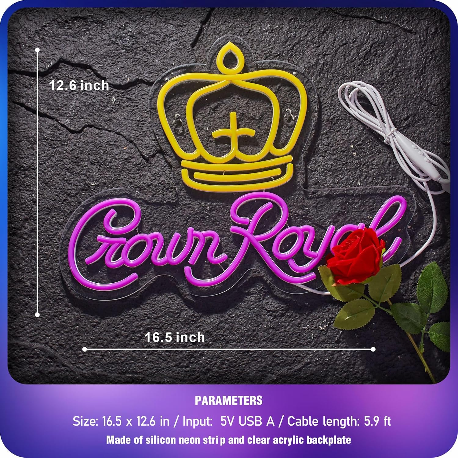 Crown Neon Sign for Wall Decor Beer Light Up Signs - Image 3
