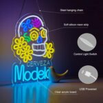 AA Poker Neon Sign featuring bold card graphics and a Texas map, glowing in red and white LED—ideal for game rooms, bars, or man caves.