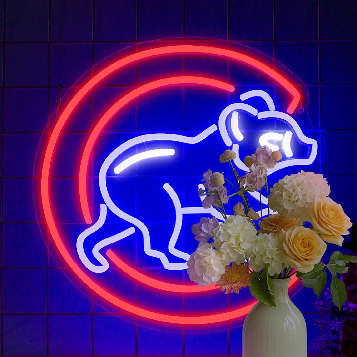 LED Bear Neon Sign Light for Wall Decor, Perfect for Bar, Pub, Restaurant, Storefront, Man Cave, and Business Displays