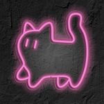 Pink Cat Neon Sign – Dimmable LED light in Alice in Wonderland style, perfect for bedroom, man cave, party, or bar wall decor.