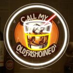 Call My Old Fashion neon sign – 16.5" x 11.8", glowing whiskey glass design LED wall light perfect for bar, pub, lounge, or man cave decor.