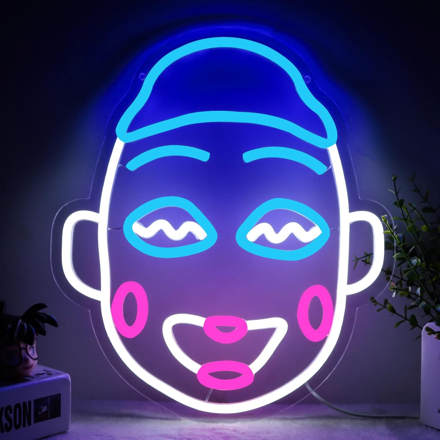 "Cute anime LED neon sign for wall decor—dimmable, USB-powered, and perfect for bedrooms or as gifts for kids and anime fans."