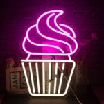 Cupcake Neon Sign — colorful LED light shaped like a cupcake, ideal for bakeries, dessert shops, or sweet-themed room decor.