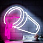 16.6x12.6-inch double cup neon sign—playful LED light perfect for bedrooms, bars, cafés, and party wall decor.