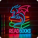 Read Books Neon Sign, Dimmable LED Wall Light for Reading Corners, Libraries, Bedrooms & Study Rooms, Pink Glow USB Powered Literary Decor