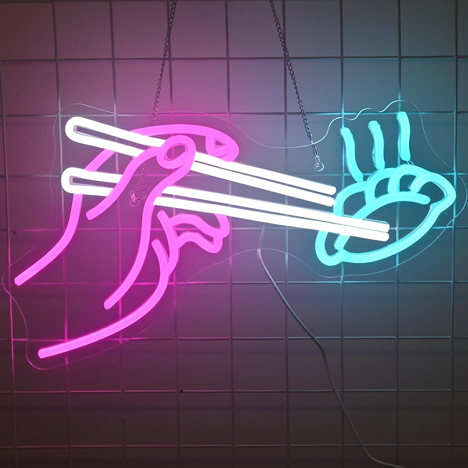 Dumplings Neon Sign 16.54" x 8.86", cute LED wall light for Chinese restaurant, kitchen, or food-themed décor.