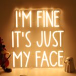 I'm Fine It's Just My Face Neon Sign, LED Neon Light Sign for Wall Decor, Funny Neon Signs for Bedroom, Bar, Game Room, Man Cave, Office, Cool Aesthetic Wall Art for Party, Home Décor