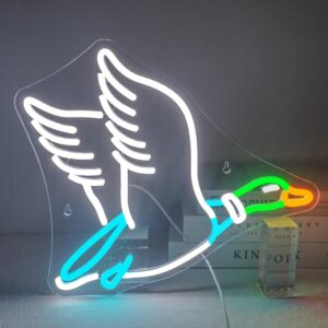 Goose Neon Sign – LED Wall Decor Light with Adjustable Brightness, USB Powered Cute Goose Design for Bedroom, Party, Kids Room, or Goose-Themed Birthday Decorations