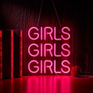 Neon Signs Girls Beer Bar Home Art Neon Light LED Neon Lights Sign with Dimmer for Bedroom, Office, Hotel, Pub, Cafe, Recreation Room, Man Cave Wall Sign Decor (Pink)