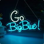 Go Big Blue neon LED sign with USB power and dimmable brightness—ideal for sports bars, man caves, bedrooms, or fan-themed decor (16.5" x 12.6").