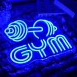 Dumbbell Neon Sign Barbell Gym Neon Signs Gym Letter Neon Light Gym Blue Barbell Neon Light Sign for Sports Room, Decor Club, Party Bar, Fitness Club Decoration