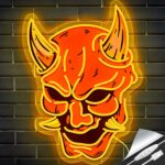 Hannya Mask Neon Sign – Japanese Demon LED Light for Game Room, Tattoo Studio, or Cool Wall Decor | Anime-Inspired Evil Spirit Neon Sign for Unique Room Aesthetic