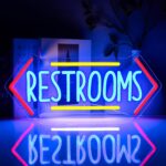 Restroom Neon Sign – Unisex LED Toilet Sign for Bathroom Wall Decor, USB Dimmable Light-Up Sign for Shops, Restaurants, Bars, Hotels, Market, and Business Use