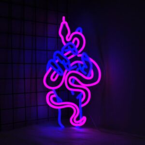 16-inch USB-powered LED neon sign with vibrant colors. Wall-mountable or tabletop decor, perfect for cozy, fun, or romantic spaces.