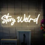 Stay Weird Neon Sign LED Neon Lights Dimmable USB Powered Book Lovers Words Quotes Sign Kid Room Light Wall Art for Library Classroom Reading Corner Decor