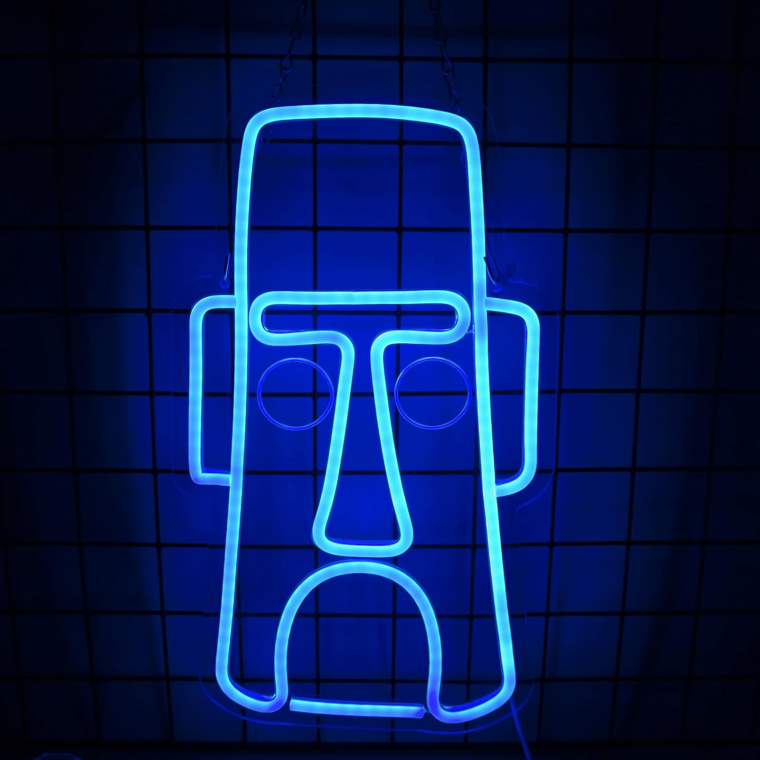 Spongebob SquarePants neon sign with bright yellow LED glow, perfect for game rooms, kids’ rooms, or collectors' spaces.