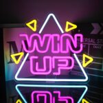 Win Up Neon Sign for Wall Decor – Pink and Blue Gaming LED Neon Lights with Dimmable Switch, USB Powered Neon Night Light for Game Room, Bedroom, or Gamer Gift Decor
