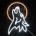 Wolf and full moon neon LED sign with USB power and dimmable lighting—adds a mysterious, wild vibe to bedrooms, gaming rooms, or dorms