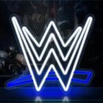 Wrestling Neon Sign – Blue and White LED Wall Light for Game Room, Bedroom, or Party Decor | USB-Powered Night Light for Birthday, Competition, or Celebration Gifts